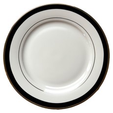 Homely Zakka 歐式輕奢黑金陶瓷餐盤, 1個, 白色