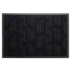 小麥購物 北歐風耐髒耐磨橡膠刮泥地墊, 1個, 深灰色 幾何