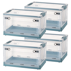 三開透明收納箱, 51 x 36 x 29.5cm, 736大透藍, 4個
