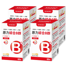 悠活原力 原力綜合維生素B群緩釋膜衣錠, 60錠, 945mg, 4罐