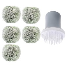 小麥購物 奈米纖維清潔刷6件組 奈米清潔球 5個 + 清潔短柄 L940, 1組, 1入