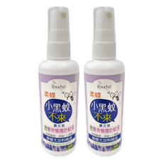 Roudye 柔蝶 雙效植護防蚊液, 檸檬尤加利精油, 無添加DEET, 有效驅逐蚊子和小黑蚊, 100ml, 2瓶