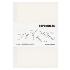 PAPERIDEAS A5 裸背筆記本，188頁空白，83度白度100g無酸紙，300g環保封面，180度平攤, 1本, 白色