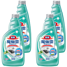 Kao 花王 Magiclean 魔術靈 廚房清潔劑 萊姆香 更替瓶, 一拭除油 快速溶解泡沫, 500ml, 4瓶