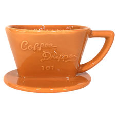 CAFEC 有田燒 陶瓷扇形濾杯, 1個, 橘色, 1~2 杯用