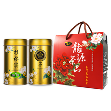 龍源茶品 鑫龍源 杉林溪綠茶葉 + 梨山烏龍青茶葉禮盒, 綠茶葉 50g + 梨山烏龍青茶 150g, 1盒