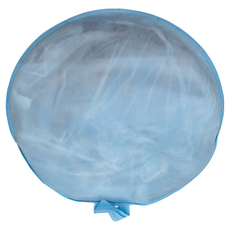 雲朵邊蒙古包 無底 淺灰 網紗/滌綸材質, 190 x 100cm, 寶藍色