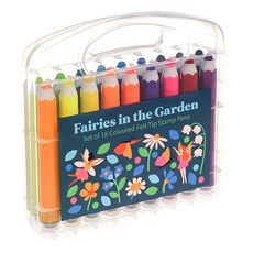 Rex LONDON 手提式印章彩色筆 15 x 15 x 3cm 精靈花園 187g, 18色, 1組