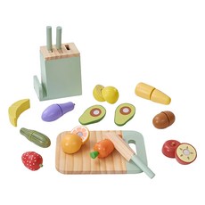 TEAMSON 小廚師木製玩具廚房刀具蔬果切切樂組, 環保MDF材質, 1組