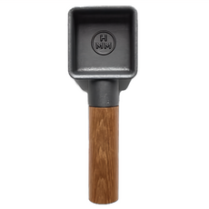 H MM 咖啡勺, 鑄鐵胡桃木, 120x42x22mm, 150g, 台灣製造, 1支, 鐵氟龍塗層