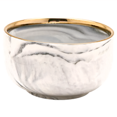 RADIANT STAR 璀璨之星 品味生活大理石金邊米飯碗 4.6吋(11.4 x 6cm) 330ml, 大理石色 + 金色, 1個