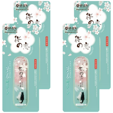 EKI MORI MACHI 驛森町 粉櫻花透明膠帶修正帶, 藍櫻花貓, 4個