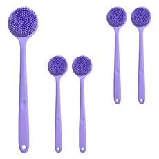 新款輕量級好幫手矽膠洗澡刷(薰衣草紫), 38x8x3.5cm, 1支, 5支
