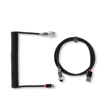 機械式鍵盤 捲線式 Type-C 航空連接線 黑色, 1個, 155mm