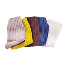 愛北鼻 兒童糖果中筒襪 Set 5雙, 建議年齡5~8歲, 黃藍A組, XL