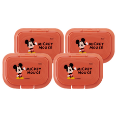 Skater 銀離子濕紙巾蓋 10.8 x 7.8 x 1.4cm, 米奇 紅色, 4個