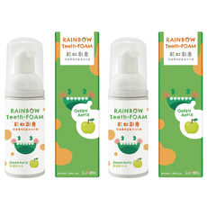 Luveta 樂唯他 彩虹創意兒童專用含氟泡沫牙膏 青蘋果口味 50ml, 2瓶