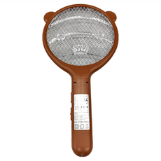 可愛小熊露營用車用輕巧小型滅蚊除蚊電蚊拍, 31 x 16cm, 棕色