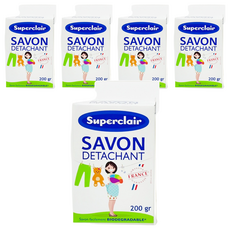 Superclair 衣物去漬皂, 法國原裝進口, 添加小蘇打, 有效去汙, 200g, 5個