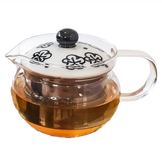 Saikai 西海陶器 日本耐熱玻璃茶壺 梅花, 304不鏽鋼濾網, 375ml, 1個