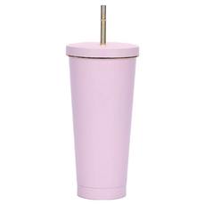 JOEKI 不銹鋼吸管杯 簡約便攜, 粉色, 750ml, 1個