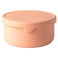 馬卡龍摺疊可微波矽膠保鮮盒 大 圓滑粉色 700ML, 單件, 1個