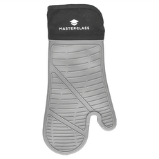 MasterClass 止滑矽膠隔熱手套 耐熱250度C, 橫紋灰, 1個