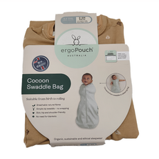 ergoPouch 二合一舒眠包巾, 適合從出生到翻身, 透氣天然纖維, 08蜂蜜奶茶