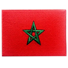 A-ONE 匯旺 摩洛哥國旗刺繡布貼 8x5cm 台灣製, 摩洛哥國旗 紅色 + 綠色, 1件