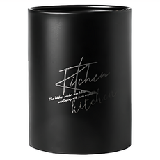 E.dot 不鏽鋼圓形筷筒, 黑色, 1個