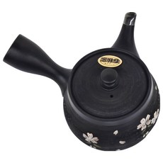 400ml 日本產陶瓷茶壺, 春秋22號黑袋筋引櫻急須壺, 1個