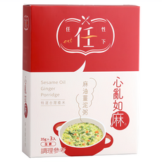 任性eat下 心亂如麻 麻油薑泥粥 台灣糙米 6種蔬菜添加 3入 Set, 105g, 1盒