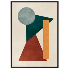 菠蘿選畫所 幾何堆疊掛畫 現代抽象幾何圖案 壁掛裝飾畫, 黑色