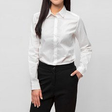 CARET 女款 修身彈力襯衫, L號, 白色