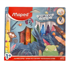 Maped 不縮頭 Jumbo 彩色筆 叢林款 12色, 1組