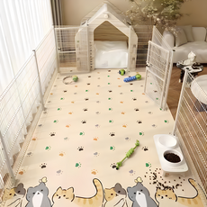 Arbor Home 喬木居家 貓咪樂園復古花紋PVC抹淨地墊, 160 x 80cm, 貓咪樂園, 1個