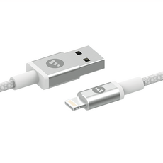 mophie 編織快速充電傳輸線 USB-A to Lightning 尼龍編織 Apple MFi認證產品, 300cm, 白色, 1條