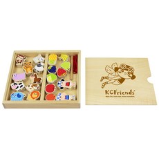 KCFriends KC串繩組 Set, 附精美木盒 方便收納, 使用環保水性漆 接觸更安心, 訓練手眼協調, 1組