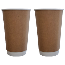 JX-16oz 雙淋膜雙層中空杯 食品級紙+雙PE 9X13.5CM, 25個, 2組