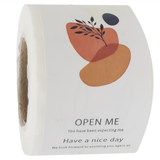 ins飛機盒感謝購買封口貼100張入 60g, 白色, 1捲