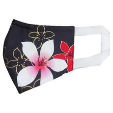 Osun 歐桑生活 台灣製 防疫3D立體三層防水運動透氣布口罩 大人款, 1入, 1個, 油桐花黑