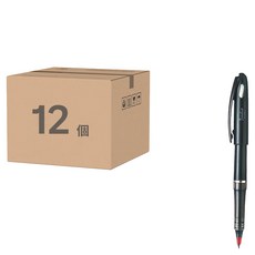 Pentel 飛龍文具 德拉迪塑膠鋼筆 12支, EF筆尖(極細), 紅色