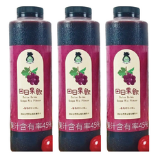 TAIWAN SWEET FARM 台灣好田 日日果飲 葡萄綜合口味 45%果汁含量 紅葡萄+蔓越莓+香檬, 880ml, 3瓶