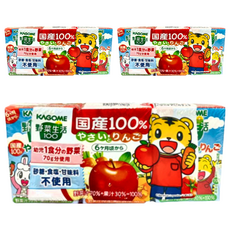 KAGOME 可果美 野菜生活蘋果果汁，100%國產，6個月以上適用，不含砂糖/甘味料/食鹽, 300ml, 3組