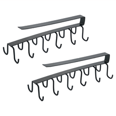 The Vela 多功能下掛式廚具吊掛架 12鉤 黑色 鋼製, 2個