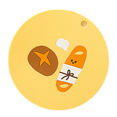 可愛食物防滑隔熱墊, 麵包 黃色, 4個