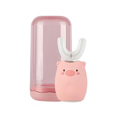 Luveta 樂唯他 U型牙套式兒童電動牙刷, 食品級材質, 紫外線消毒, LUV-TB001PP, 粉色小豬, 1組