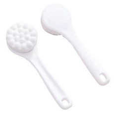 Imakara 日式軟毛洗臉刷, 超細刷毛, 圓潤手柄, 帶掛孔設計, 白色, 1個