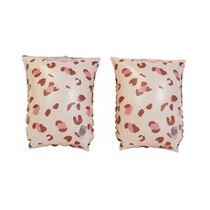 Swim Essentials 荷蘭嬰幼兒充氣臂圈 0-2歲 復古粉小花豹 游泳必備 安全舒適, 1組