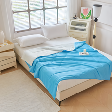 Ishur 伊舒爾 玩色雙面冰凍被 100%聚酯纖維 (含涼感紗), 海鹽乳酪 藍色